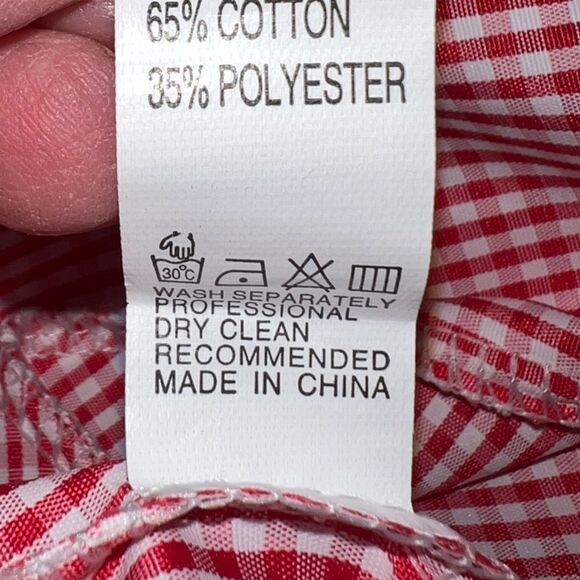 Hot pink checkered longer hem button up blouse - Picture 12 of 13